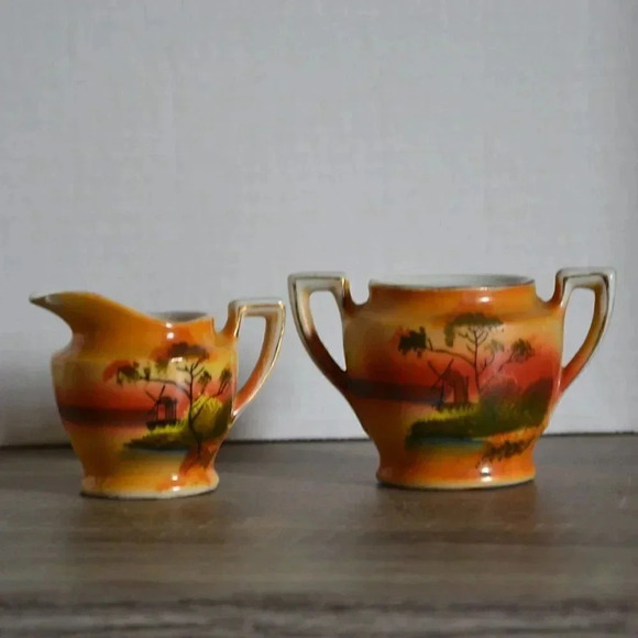 Vtg Porcelain Milk and Sugar - Picture 1 of 5